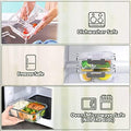 M MCIRCO 5 Pack,36 oz, 3 Compartments Glass Meal Prep Containers with Lids | Divided Glass Food Storage Containers, Portion Control Lunch Containers, Microwave, Oven, Freezer, Dishwasher, BPA Free, Gray|B07N2BPQC3