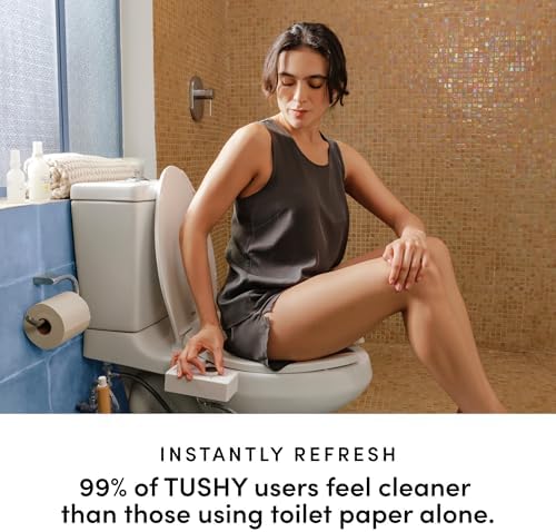 TUSHY Classic 3.0 Bidet Toilet Seat Attachment, Brushed Nickel | Non-Electric, Self Cleaning Water Sprayer, Adjustable Pressure Nozzle, Angle Control, Easy Home Installation|B08VS11Z1N