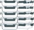 M MCIRCO 10 Pack,22 oz Glass Food Storage Containers with lids, Gray | Glass Meal Prep Containers,Airtight Lunch Containers with Lids, Microwave, Oven, Freezer and Dishwasher Friendly, BPA Free|B07HRRV96C
