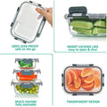 24 Pieces Glass Food Storage Containers Set, Gray | Meal Prep Containers, BPA-Free, Airtight Glass Storage Containers with Lids,Freezer, Microwave and Oven Safe|B09QQGY1BW