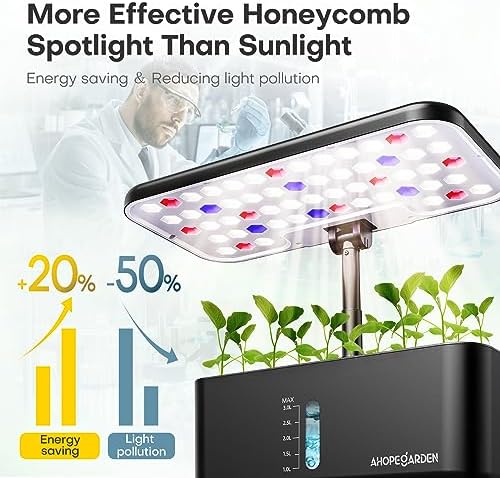 Indoor Garden Hydroponics Growing System: 10 Pods Kit with LED | Plant Germination Kit Herb Vegetable Growth Lamp Countertop, Hydroponic Planter Grower Harvest Lettuce for Healthy Home Cooks|B0B6BB4TVC