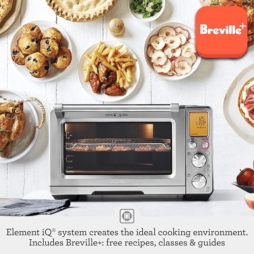 Breville BOV900BSS Smart Oven Air Fryer Pro, Brushed Stainless Steel | Roast, bake, dehydrate and more with countertop oven's 13 functions | Convection setting reduces cook time by up to 30%|B01N5UPTZS